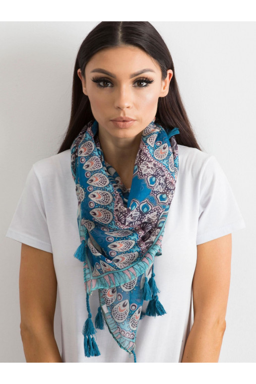 Sinine etnilise mustriga sall