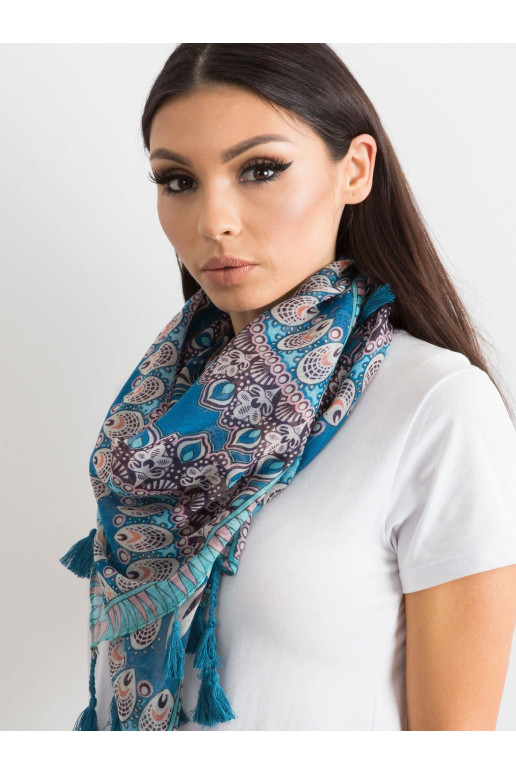 Sinine etnilise mustriga sall