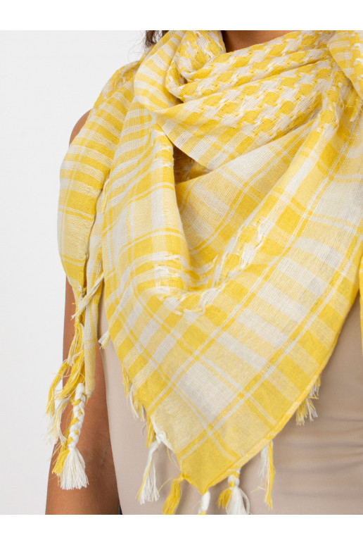 Helekollane-valge arafatka ruuduline...