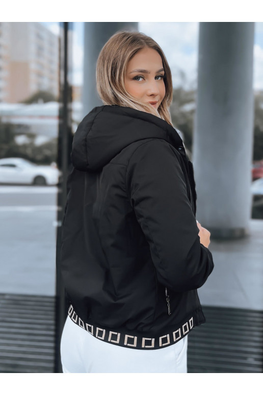 Naiste kapuutsiga bomberjope SELENE must Naiste kapuutsiga bomberjope SELENE must