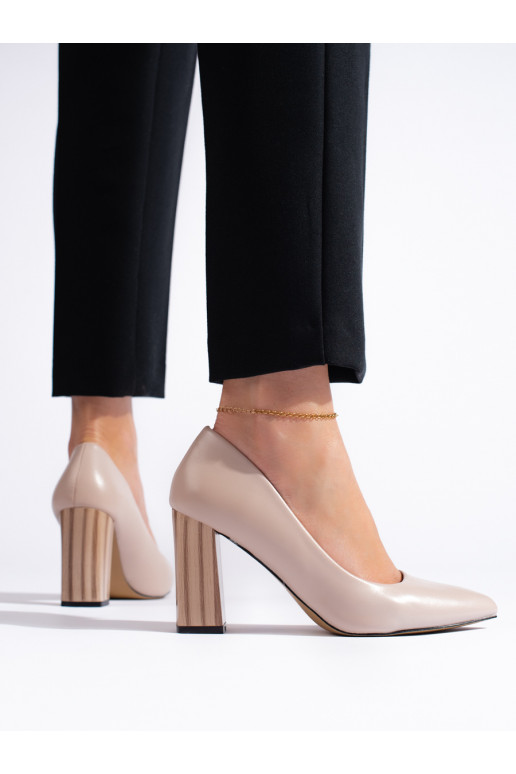 beeži värvi poolsaapad kõrge kontsaga