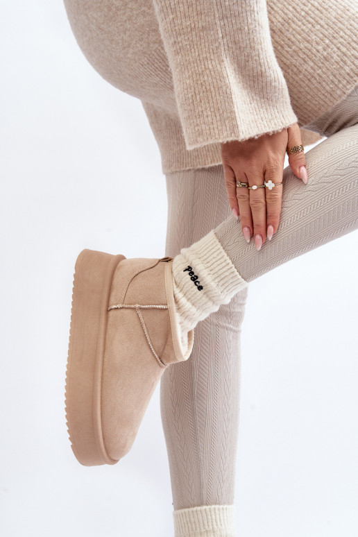 Nööpidega lumesaapad beeži värvi Caliksa Nööpidega lumesaapad beeži värvi Caliksa