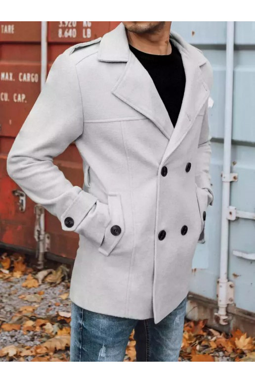 Meeste kaherealine mantel, helehall Meeste kaherealine mantel, helehall