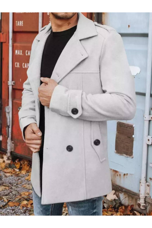 Meeste kaherealine mantel, helehall Meeste kaherealine mantel, helehall