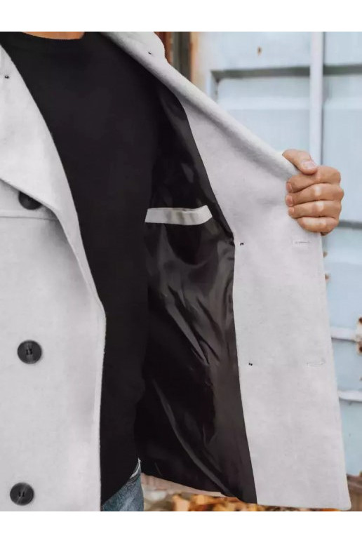 Meeste kaherealine mantel, helehall Meeste kaherealine mantel, helehall