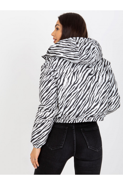 Must kahepoolne sebra tepitud jope Must kahepoolne sebra tepitud jope