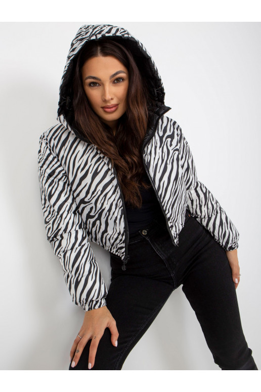 Must kahepoolne sebra tepitud jope Must kahepoolne sebra tepitud jope