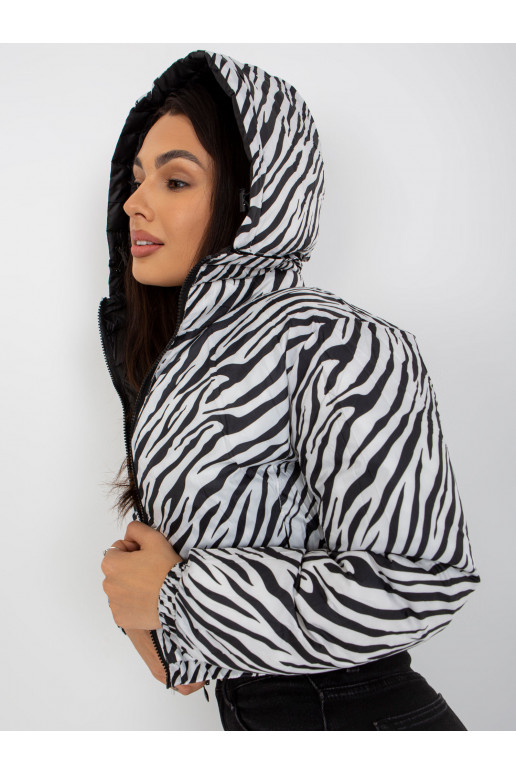 Must kahepoolne sebra tepitud jope Must kahepoolne sebra tepitud jope