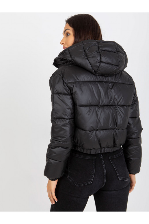 Must kahepoolne sebra tepitud jope Must kahepoolne sebra tepitud jope