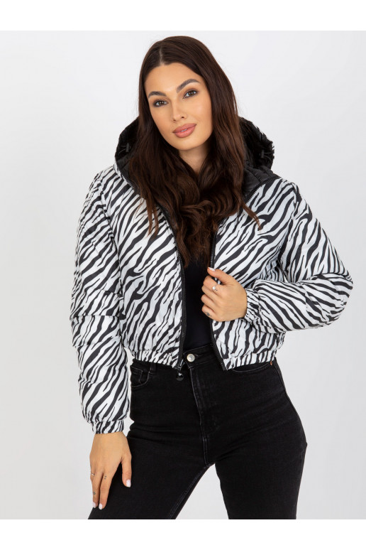 Must kahepoolne sebra tepitud jope Must kahepoolne sebra tepitud jope