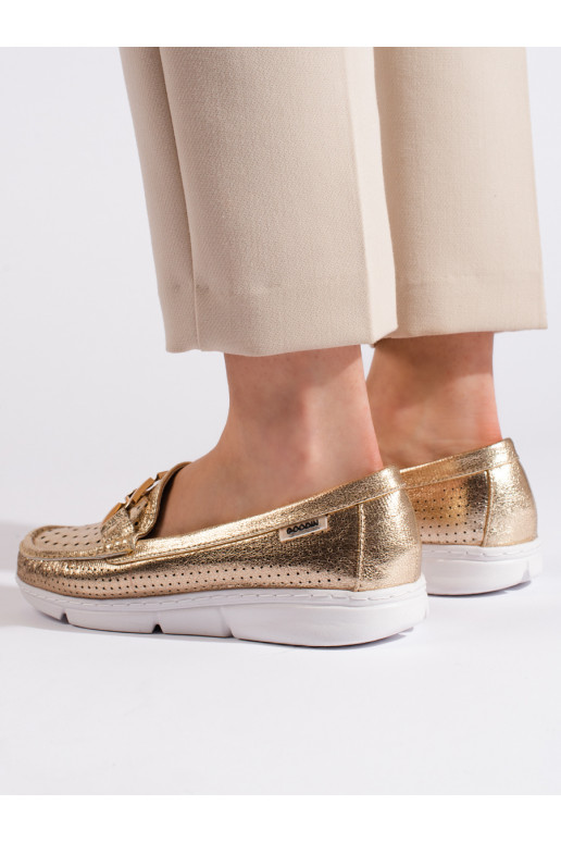 Kuldset värvi naiste mokassiinid 