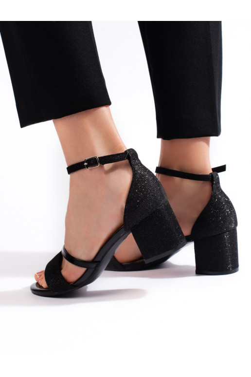 Läikivad Mustad kingad kõrge kontsaga