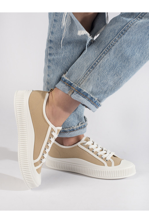 beeži värvi  Naiste saapad platvormiga beeži värvi  Naiste saapad platvormiga