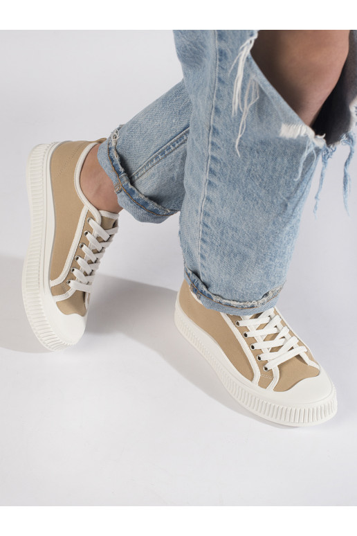 beeži värvi  Naiste saapad platvormiga beeži värvi  Naiste saapad platvormiga