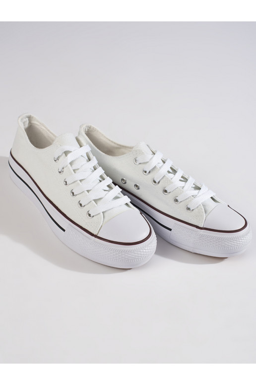 Valged klassikalise mudeli naiste tossud platvormiga Valged klassikalise mudeli naiste tossud platvormiga