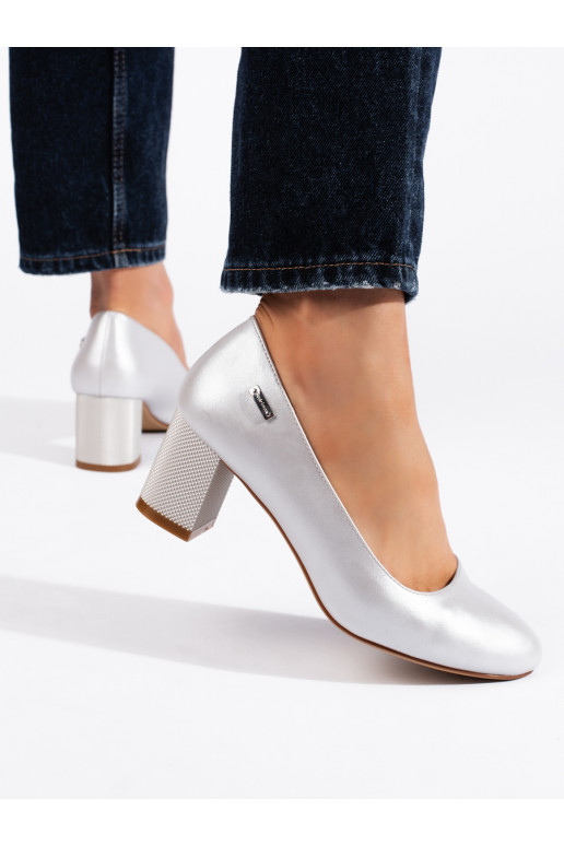 Hõbedat värvi poolsaapad kõrge kontsaga Sergio Leone