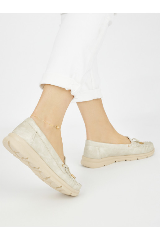 Kuldset värvi  mokassiinid ökonahast Kuldset värvi  mokassiinid ökonahast