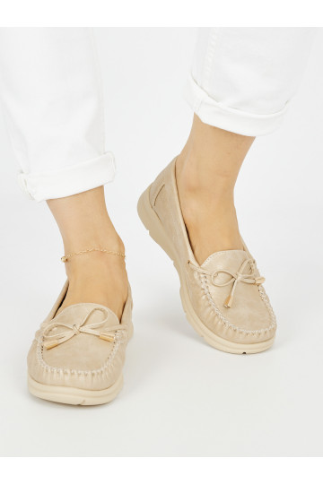 Kuldset värvi  mokassiinid ökonahast 2