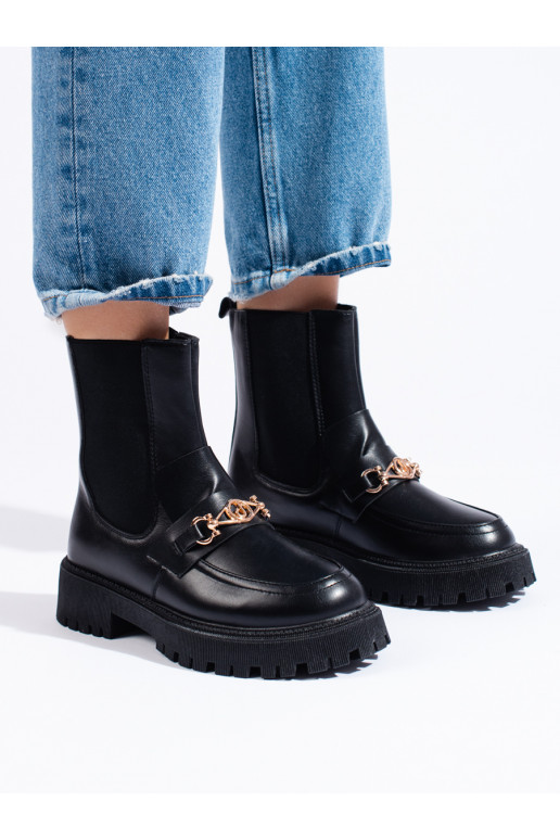  saapad platvormiga  Mustad