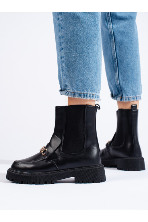  saapad platvormiga  Mustad