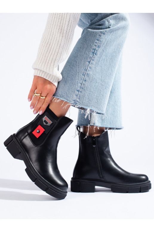 Must  Naiste saapad platvormiga