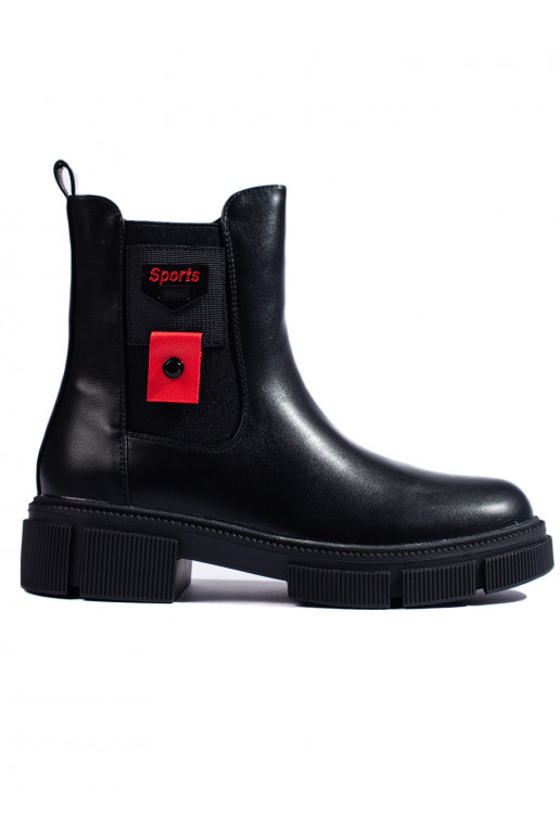 Must  Naiste saapad platvormiga