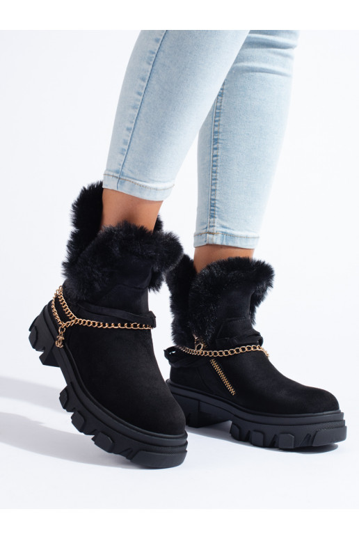 seemisnakhsed naiste saapad platvormiga Mustad