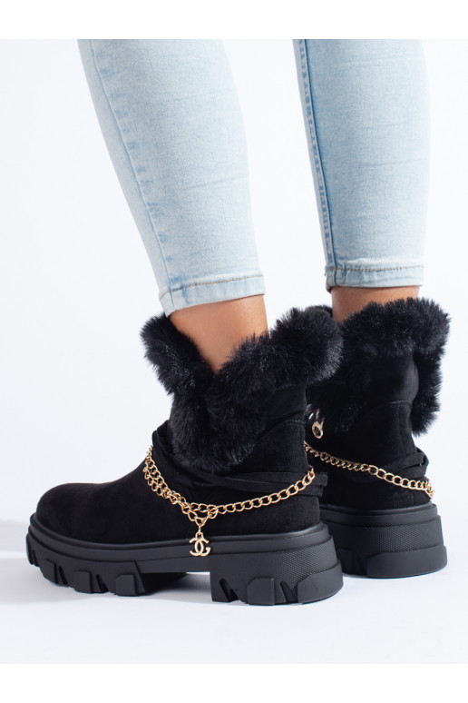 seemisnakhsed naiste saapad platvormiga Mustad