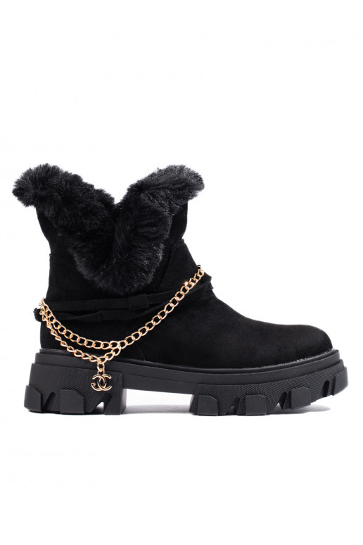 seemisnakhsed naiste saapad platvormiga Mustad