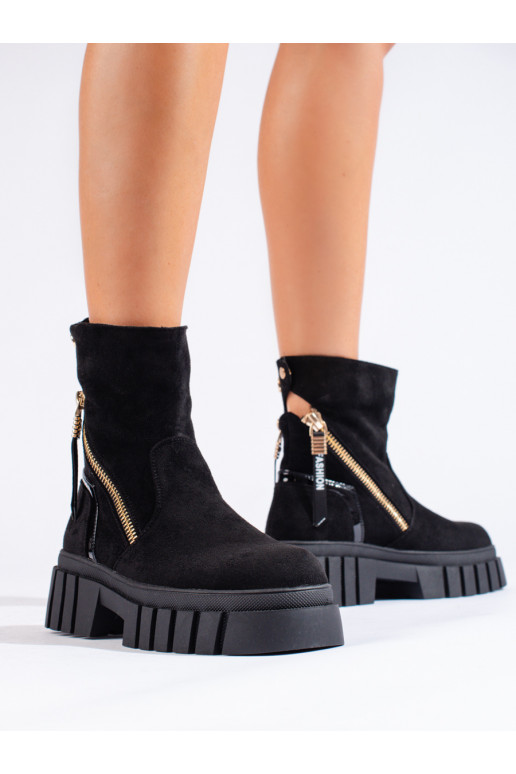 Naiste poolsaapad platvormiga  Mustad