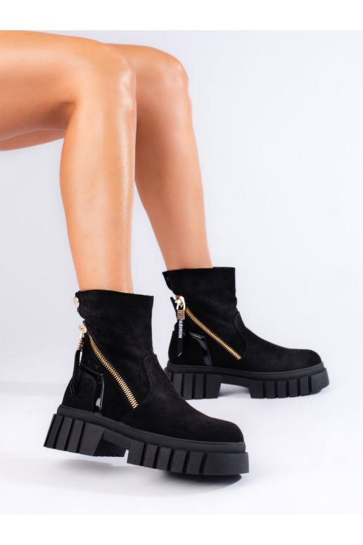 Naiste poolsaapad platvormiga  Mustad