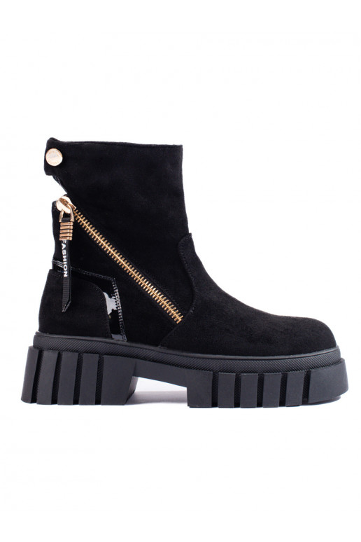 Naiste poolsaapad platvormiga  Mustad