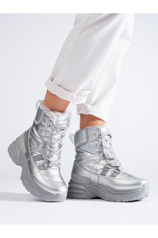 Hõbedat värvi Naiste lumesaapad karusnahaga Potocki Hõbedat värvi Naiste lumesaapad karusnahaga Potocki