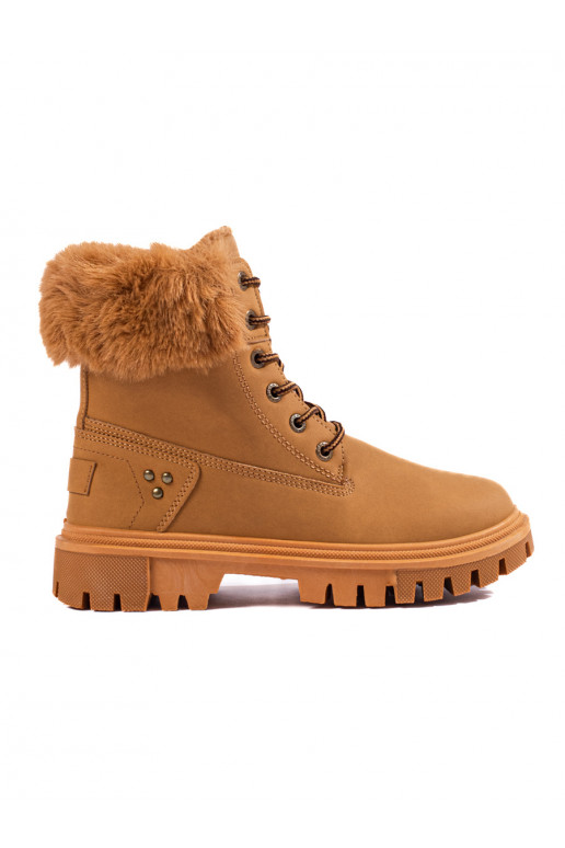 pruunid värvi naiste kingad karusnahaga