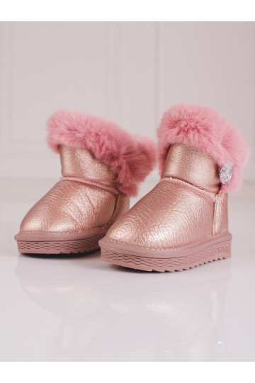 nööpidega lumesaapad  karusnahaga tumeroosad värvi