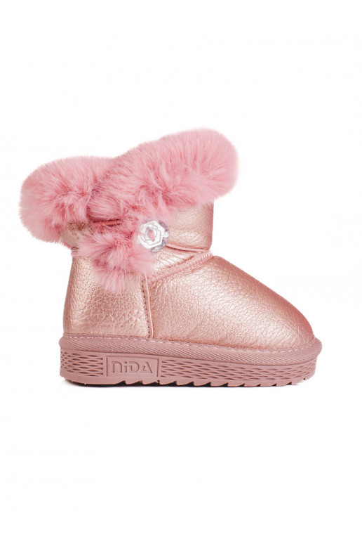 nööpidega lumesaapad  karusnahaga tumeroosad värvi