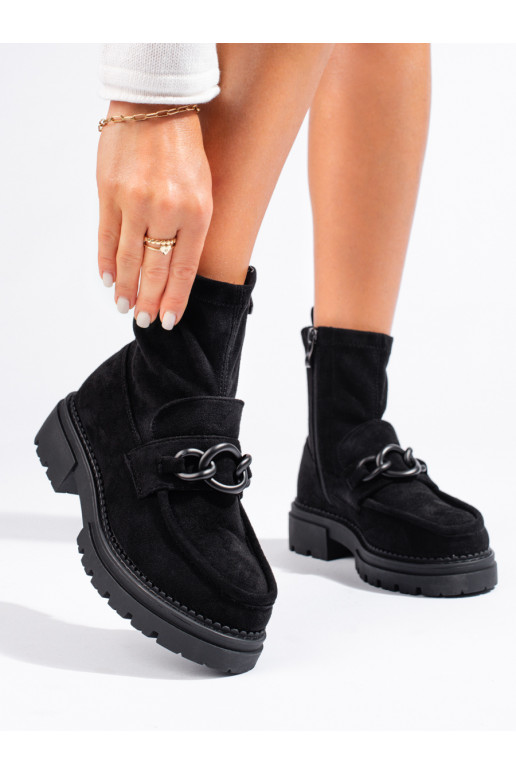 Must naiste saapad platvormiga 