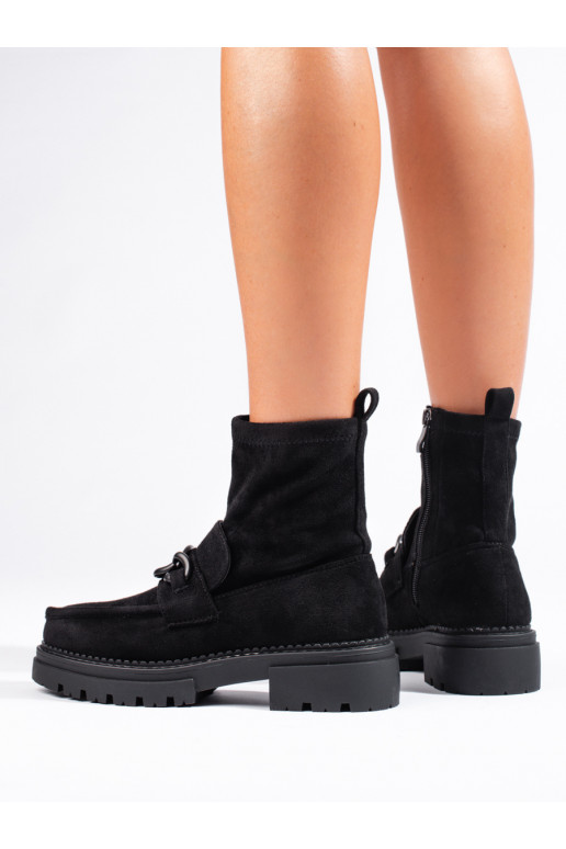 Must naiste saapad platvormiga 