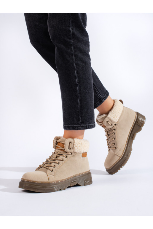 beeži värvi naiste kingad karusnahaga