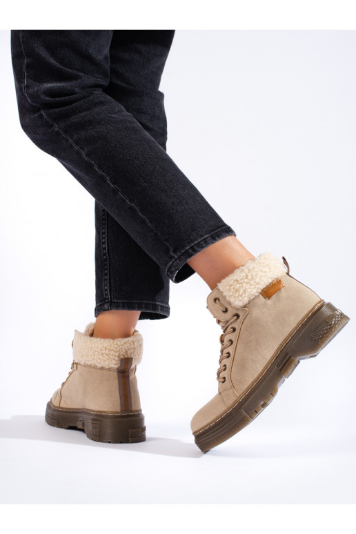 beeži värvi naiste kingad karusnahaga