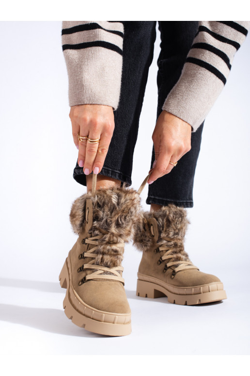 jalanõud  karusnahaga pruunid värvi