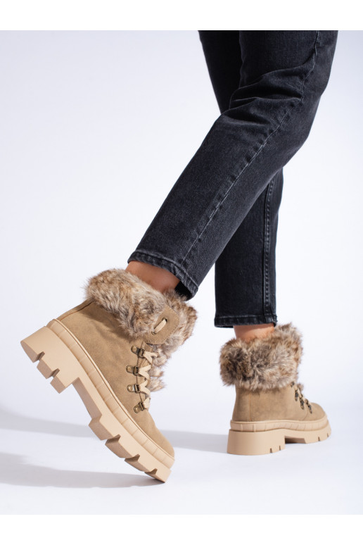 jalanõud  karusnahaga pruunid värvi