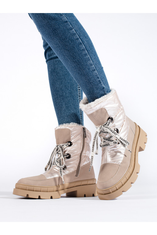 beeži värvi Naiste lumesaapad karusnahaga beeži värvi Naiste lumesaapad karusnahaga