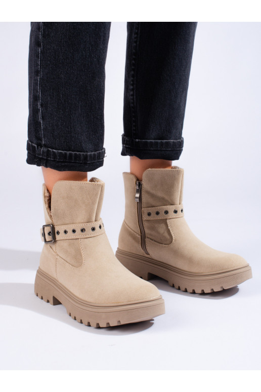 beeži värvi naiste saapad öko seemisnahast  beeži värvi naiste saapad öko seemisnahast