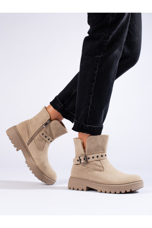 beeži värvi naiste saapad öko seemisnahast  beeži värvi naiste saapad öko seemisnahast