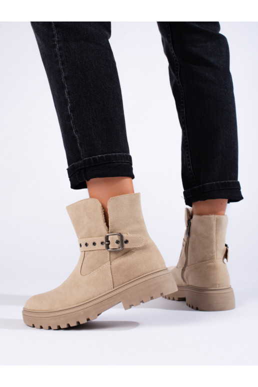 beeži värvi naiste saapad öko seemisnahast  beeži värvi naiste saapad öko seemisnahast