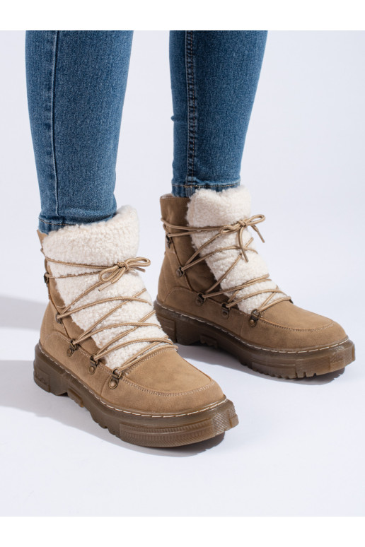 pruunid värvi Naiste lumesaapad karusnahaga