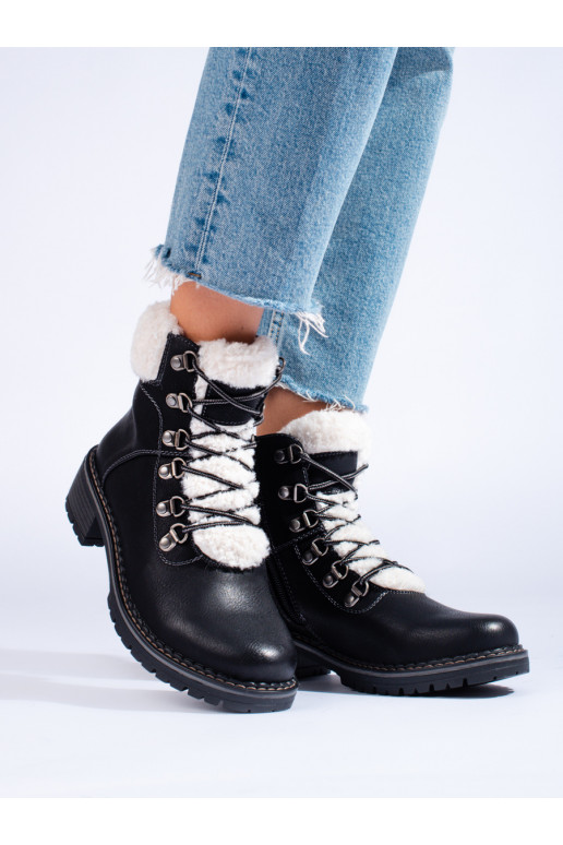 jalanõud  karusnahaga Mustad jalanõud  karusnahaga Mustad