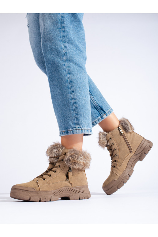 pruunid värvi  Naiste saapad karusnahaga pruunid värvi  Naiste saapad karusnahaga