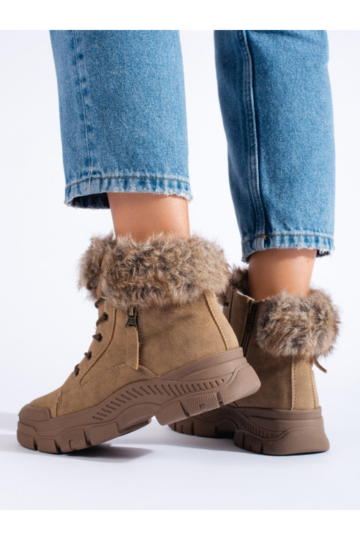 pruunid värvi  Naiste saapad karusnahaga pruunid värvi  Naiste saapad karusnahaga